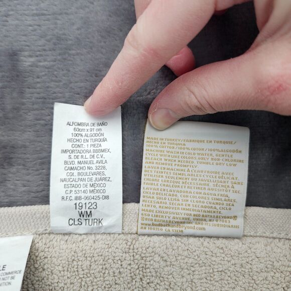 Wamsutta Classic Turkish Bath Mat Tub Mat Taupe 24 x 36 in - Picture 4 of 7